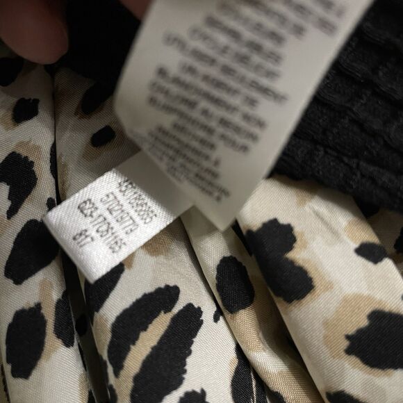 Chicos PM Waffle weave moto jacket Asymmetrical zipper leopard lined stretch - Picture 6 of 10